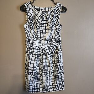 BCX Black and White Grid Midi Dress